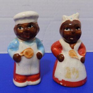 Vintage Black American Bakers Cooks Chefs Salt and Pepper Shakers